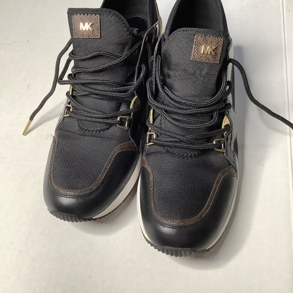 Michael Kors Liv Logo Mixed-Media Trainers Size 10 Women Shoe - Picture 4 of 5